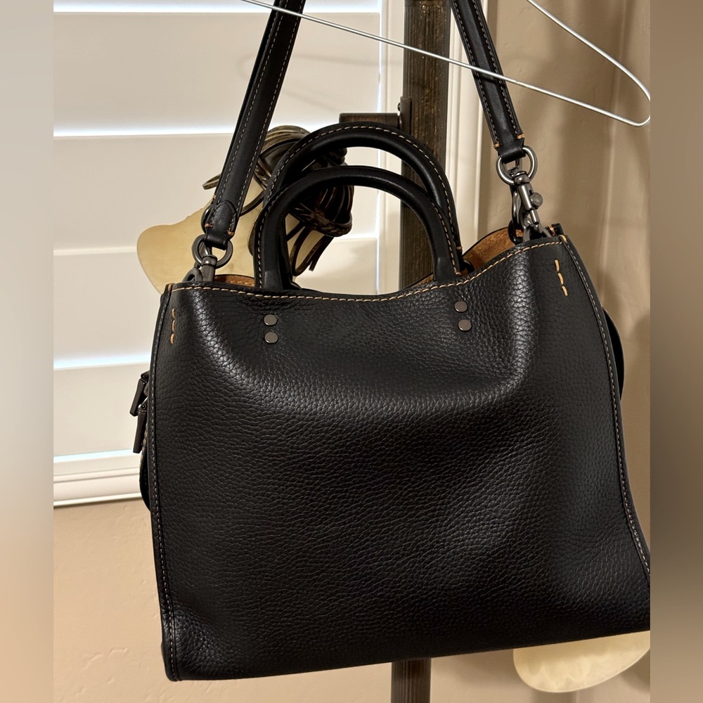 Coach 1941 Rogue 31 Genuine Glovetanned  Pebble Leather 38124 Black - Picture 2 of 11
